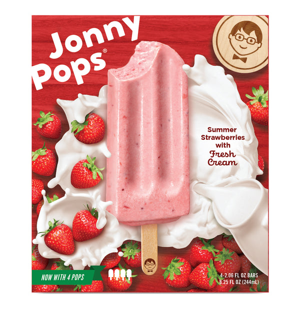 Jonnypops Smoothie Pops Strawberries & Creme 4 Each - 6 Per Case.
