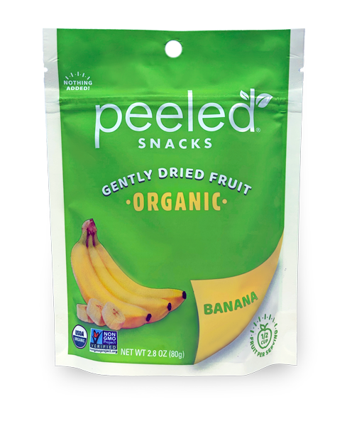 Peeled Snacks Banana Organic Dried Fruit 2.8 Ounce Size - 12 Per Case.