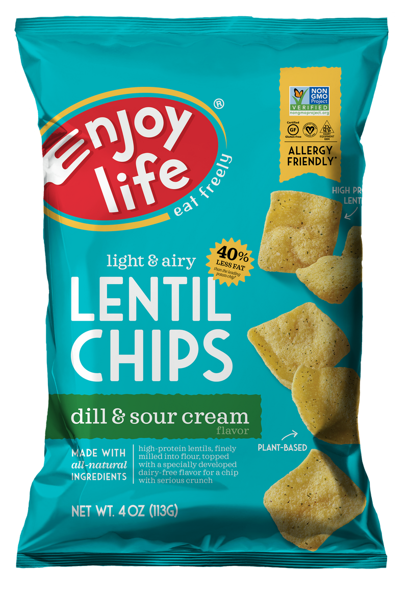Enjoy Life Dill And Sour Cream Lentil Chips 4 Ounce Size - 12 Per Case.