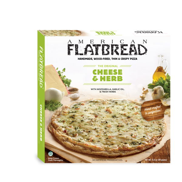 American Flatbreads Pizza Cheese & Herb 12 Inch 13.8 Ounce Size - 6 Per Case.