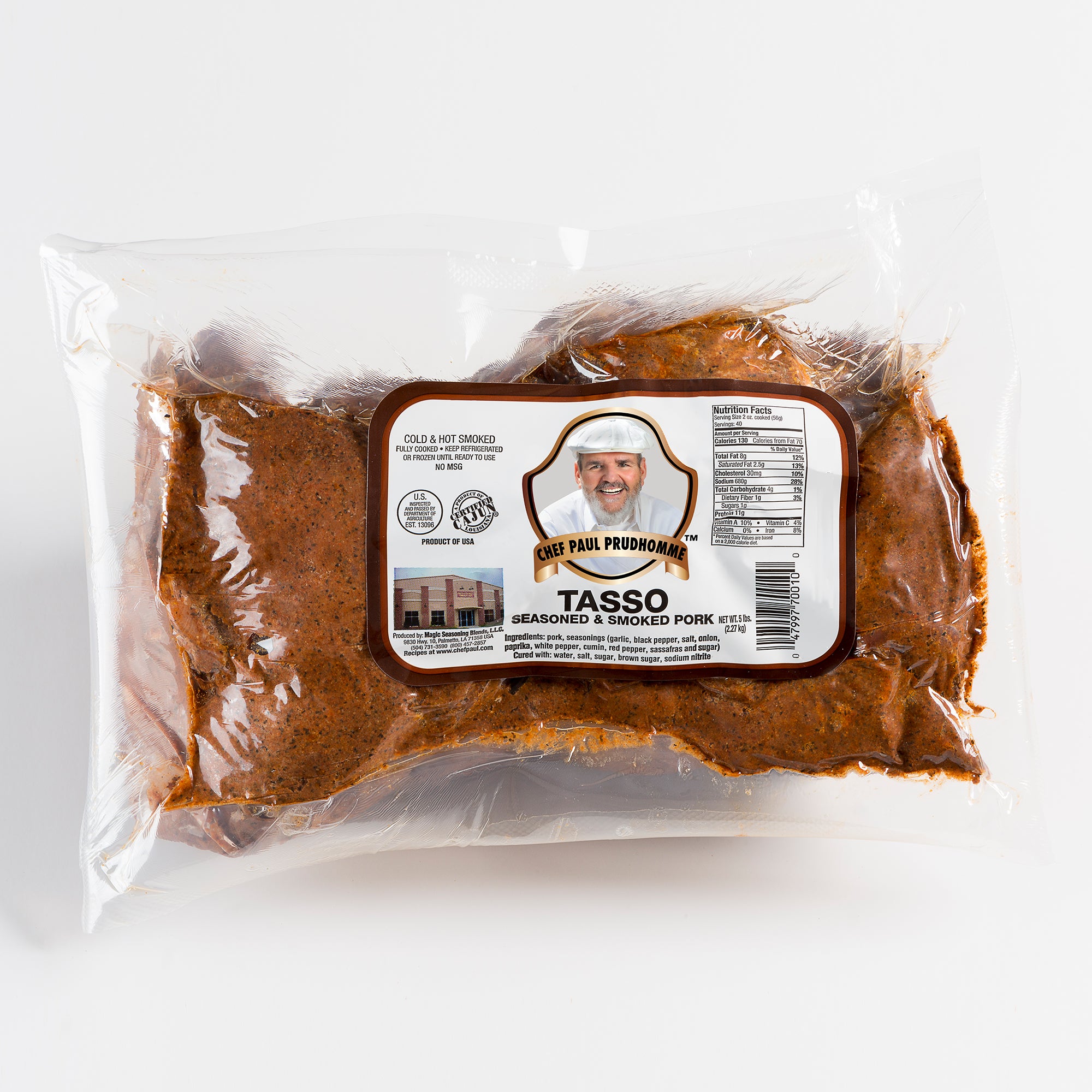 Tasso Ham Frozen 10 Pound Each - 1 Per Case.