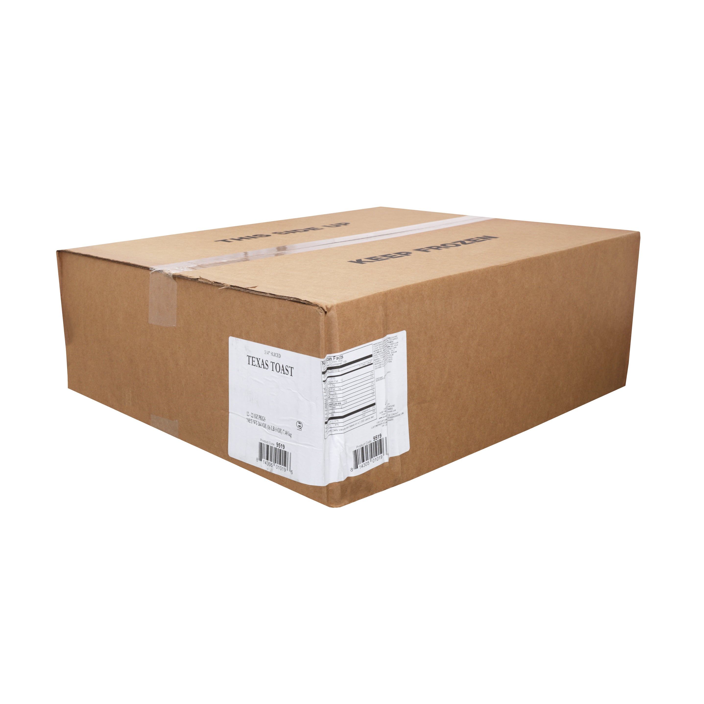 Aunt Millie's Bakehouse Texas Toast White 4" Slice 22 Ounce Size - 12 Per Case.