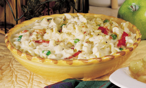 Monterey Jack Cheese Sauce Bacon And Green Peas Are Combined With Pasta 5 Pound Each - 4 Per Case.