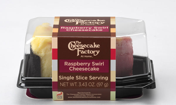 Raspberry Swirl Cheesecake Single Slice 3.43 Ounce Size - 12 Per Case.