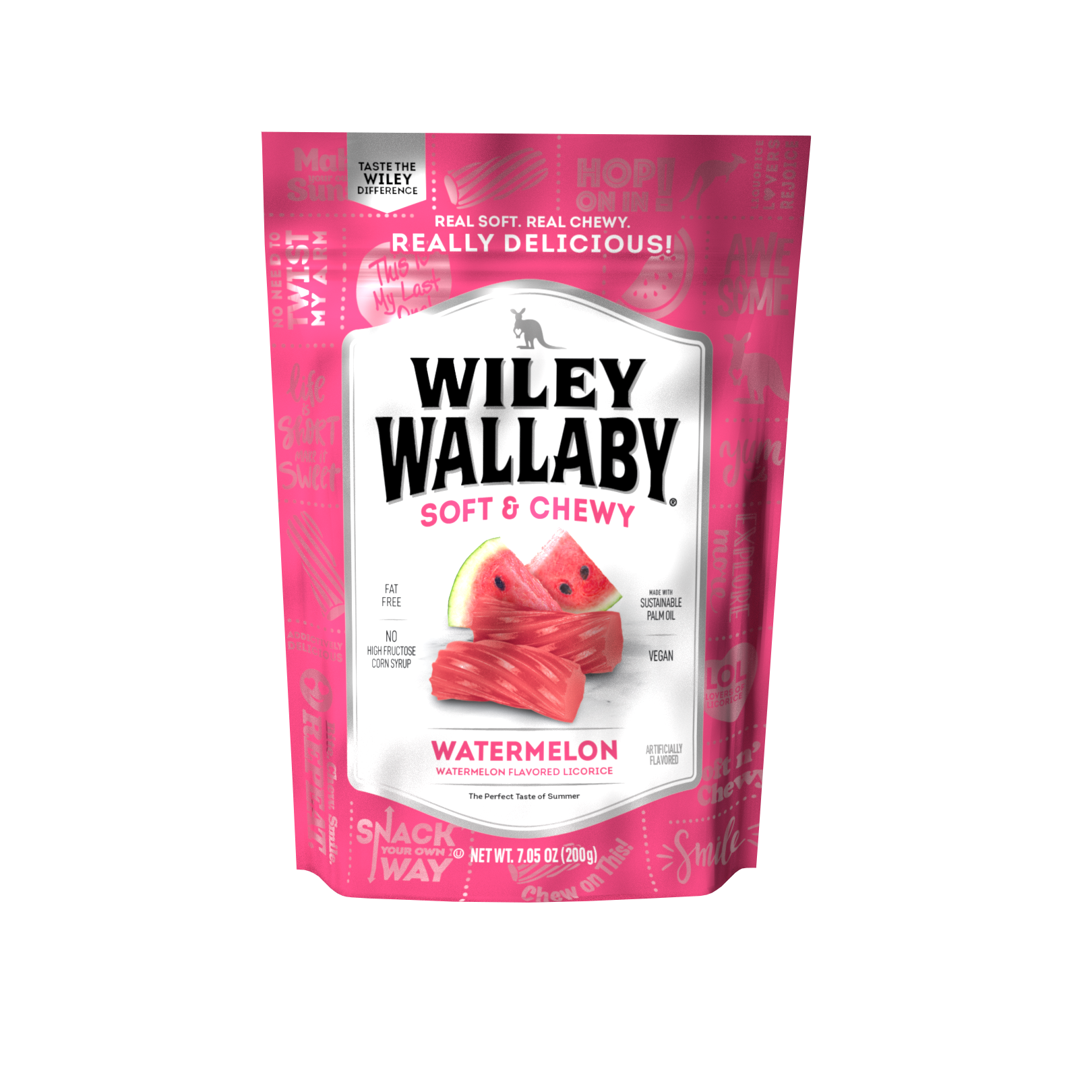 Wiley Wallaby Watermelon Licorice 7.05 Ounce Size - 12 Per Case.