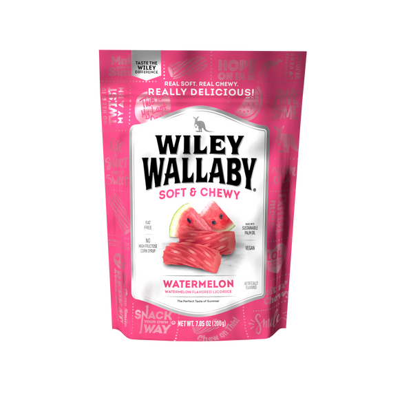 Wiley Wallaby Watermelon Licorice 7.05 Ounce Size - 12 Per Case.