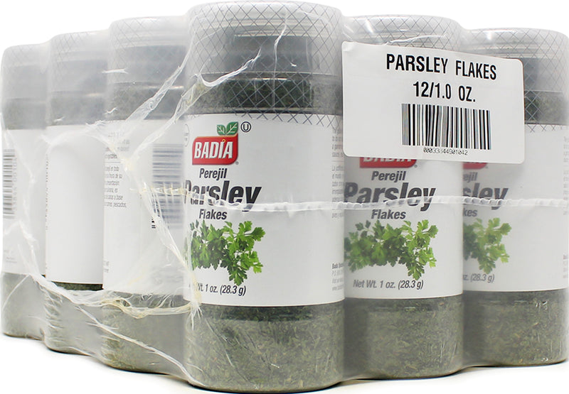 Badia Parsley Flakes 1 Ounce Size - 12 Per Case.