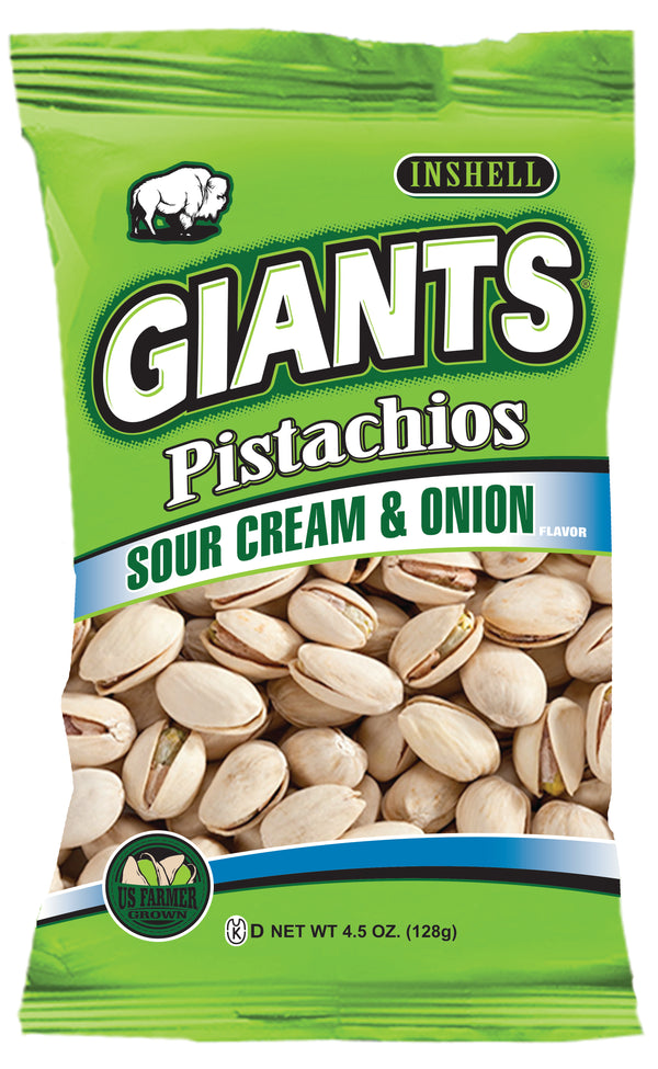 Giant Snack Inc Giants Pistachios Sour Creamonion 4.5 Ounce Size - 8 Per Case.