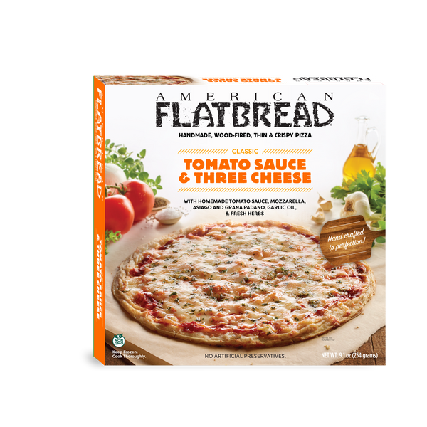 American Flatbreads Pizza Tomato Sauce & Three Cheese 10 Inch Size - 8 Per Case.