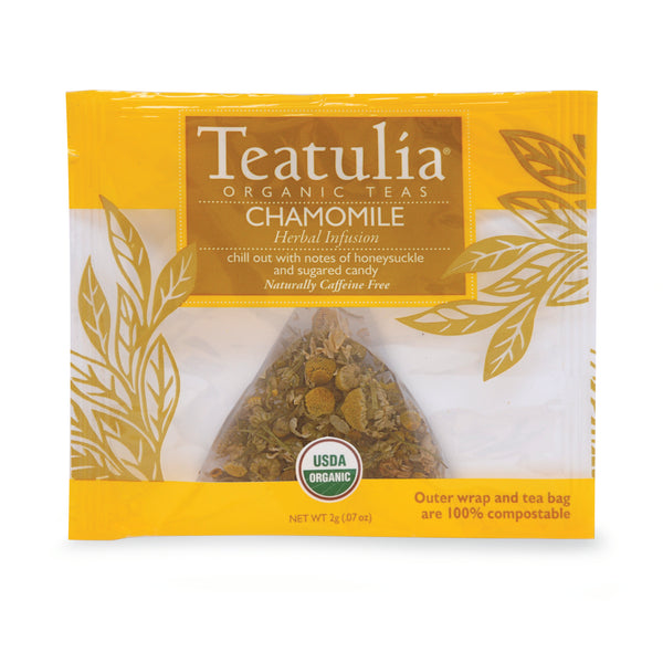 Teatulia Organic Teas Chamomile Wrapped Premium Tea 50 Count Packs - 1 Per Case.