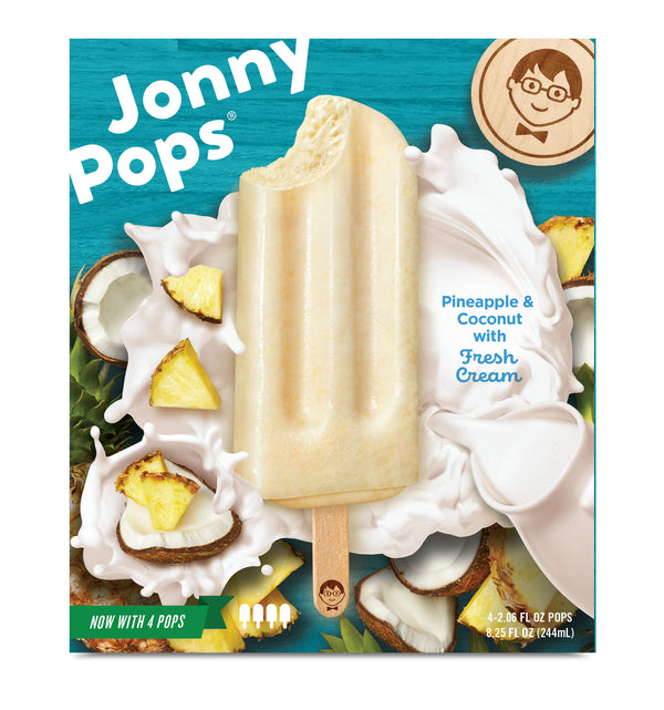 Jonnypops Smoothie Pops Pineapple Coconut Cream 4 Each - 6 Per Case.