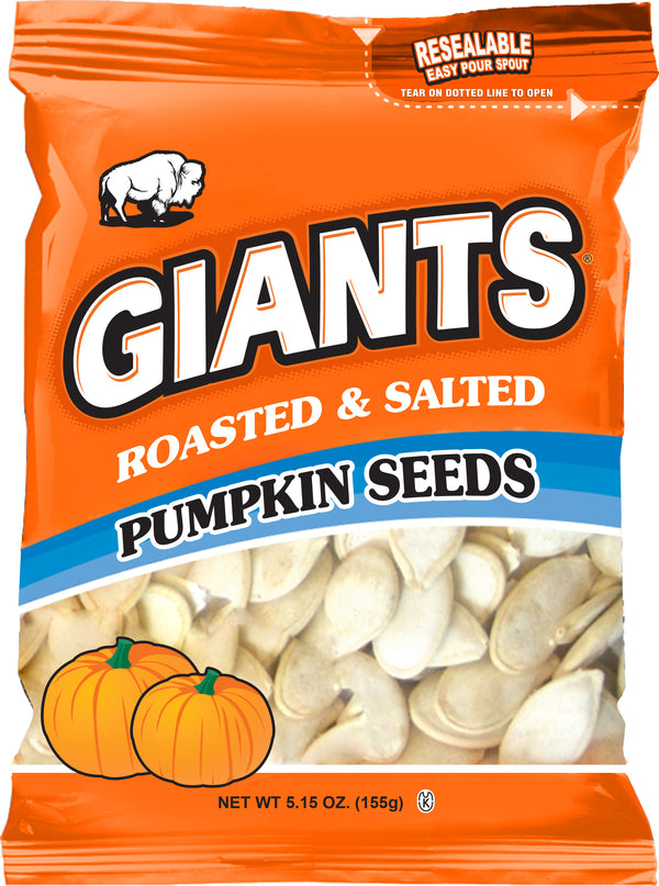 Giant Snack Inc Giants Pumpkin Seeds Roasted & Salted 5.15 Ounce Size - 12 Per Case.