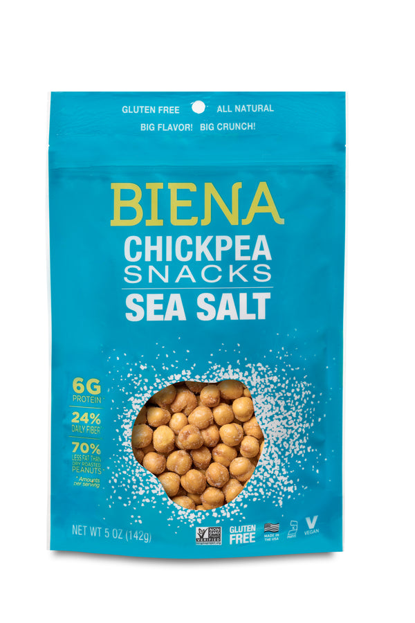 Biena Snacks Chickpeas Sea Salt 5 Ounce Size - 8 Per Case.