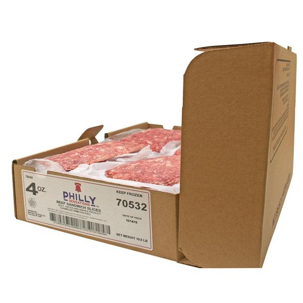 Beef Sandwich Slices Bulk 4 Ounce Size - 40 Per Case.