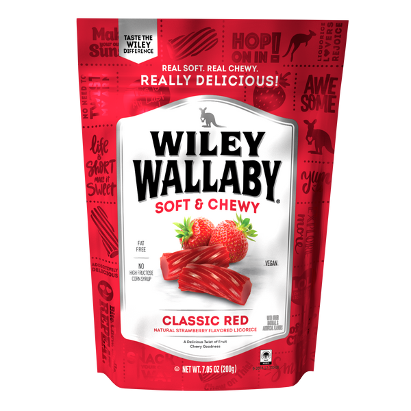 Wiley Wallaby Red Aussie Licorice 7.05 Ounce Size - 12 Per Case.