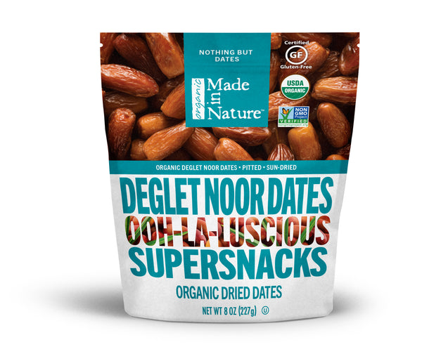 Made In Nature Organic Deglet Noor Dates 8 Ounce Size - 6 Per Case.