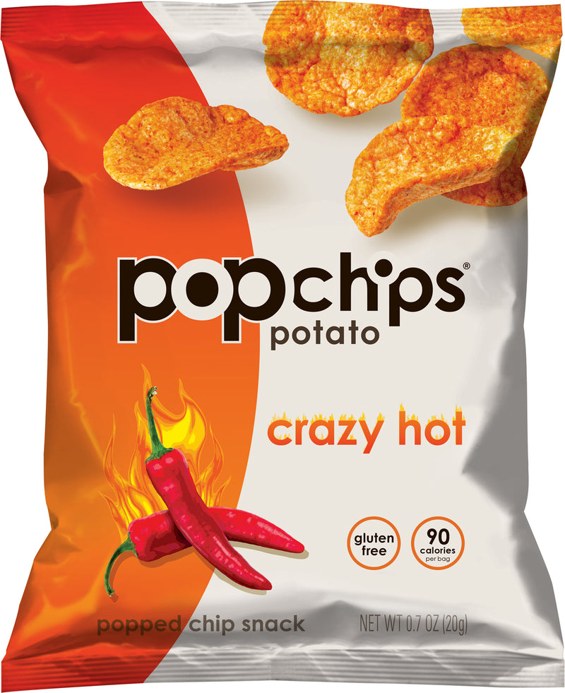 PopchipsCrazy Hot Potato Kosherpopped Chip Snack 0.7 Ounce Size - 24 Per Case.