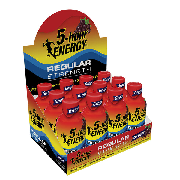 Hour Energy® Shot Regular Strength Grape Pack 1.93 Fluid Ounce - 216 Per Case.