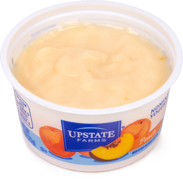 Upstate Farms Peach Nonfat Blended Yogurt 4 Ounce Size - 48 Per Case.