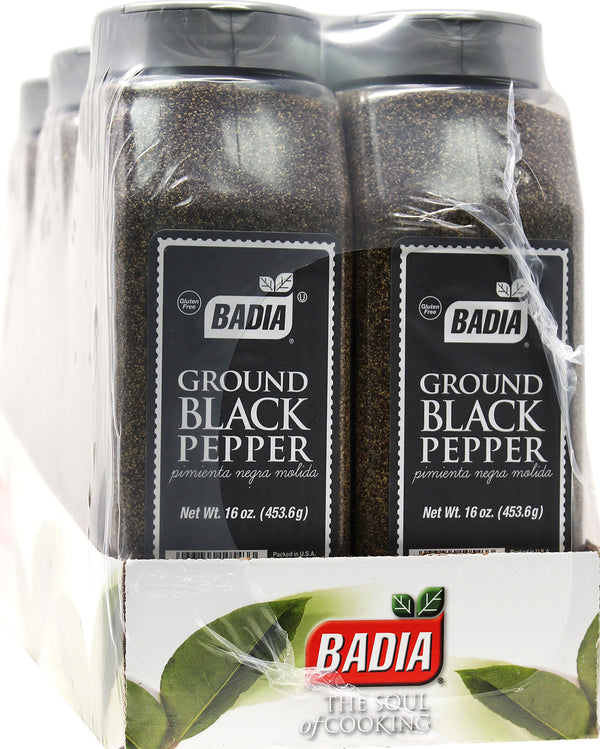 Badia Pepper Black Ground 16 Ounce Size - 6 Per Case.