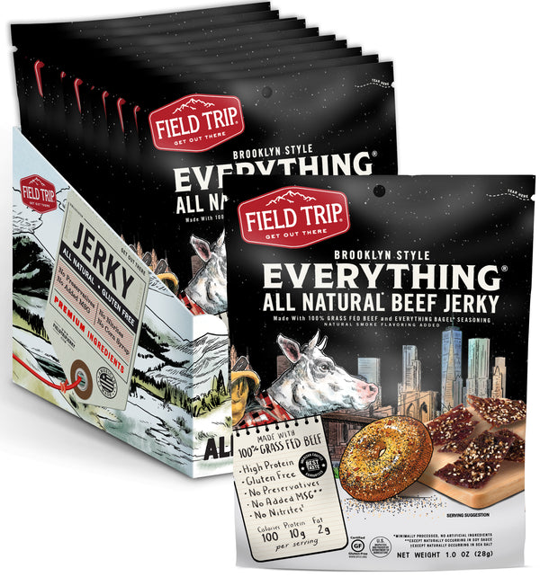 Brooklyn Style Everything Beef Jerky 1 Ounce Size - 12 Per Case.