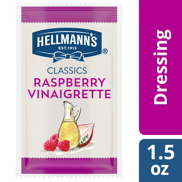 Hellmann's Classics Salad Dressing Portion Control Sachets Raspberry Vinaigrette 1.5 Fluid Ounce - 102 Per Case.