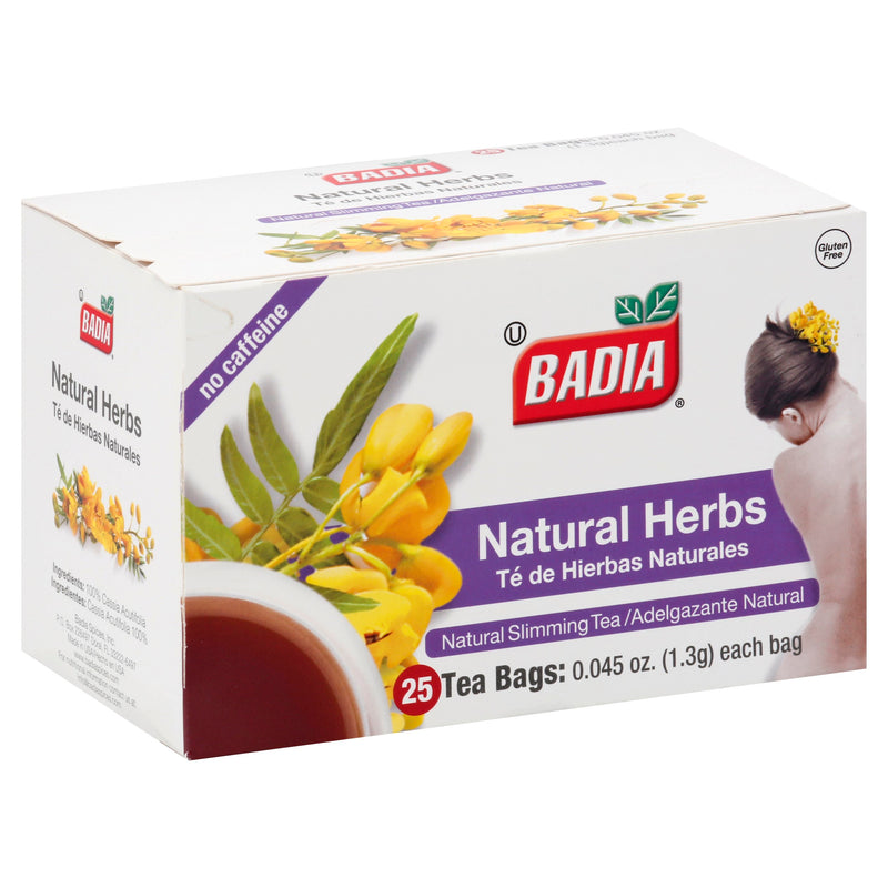 Badia Natural Herb Tea Bags 25 Each - 100 Per Case.