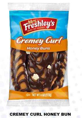 Creamy Curl Honey Buns 4 Ounce Size - 54 Per Case.
