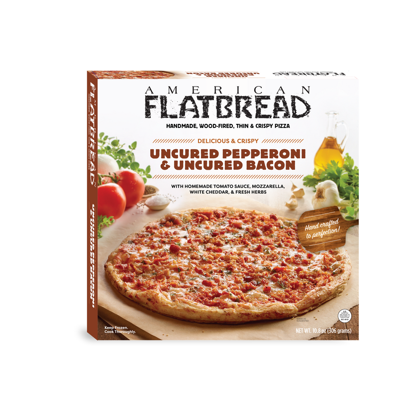 American Flatbreads Pizza Pepperoni & Bacon 10 Inch Size - 6 Per Case.