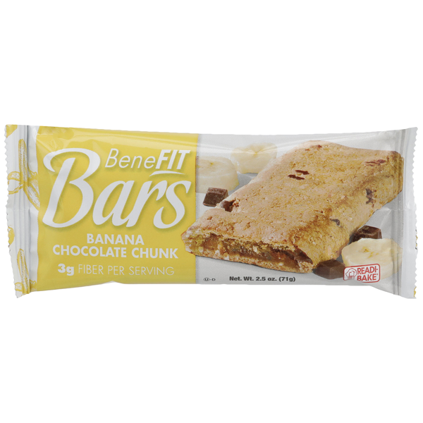 Readi-Bake Benefit Banana Chocolate Chunk Bar 2.5 Ounce Size - 48 Per Case.