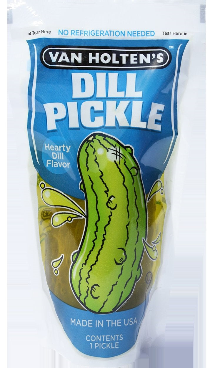 Van Holten's Jumbo Dill Pickle Individually Packed In A Pouch, 1 Each - 12 Per Case.
