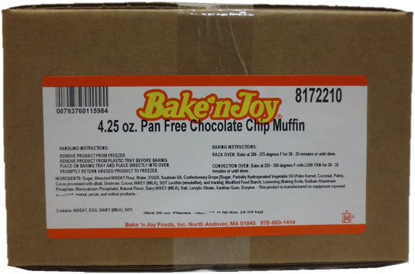 Bake'n Joy Chocolate Chip Muffin Batter 4.25 Ounce Size - 36 Per Case.