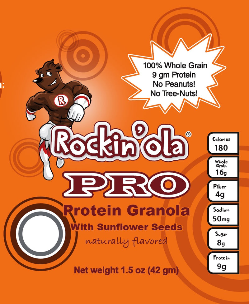 Rockin'ola Protein Granola Snack 42 Grams Each - 175 Per Case.