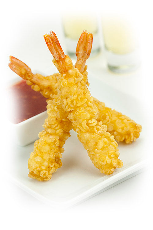 Shrimp Coated With Agedama Tempura Bits Vannamei Finished Frozen 100 Each - 100 Per Case.