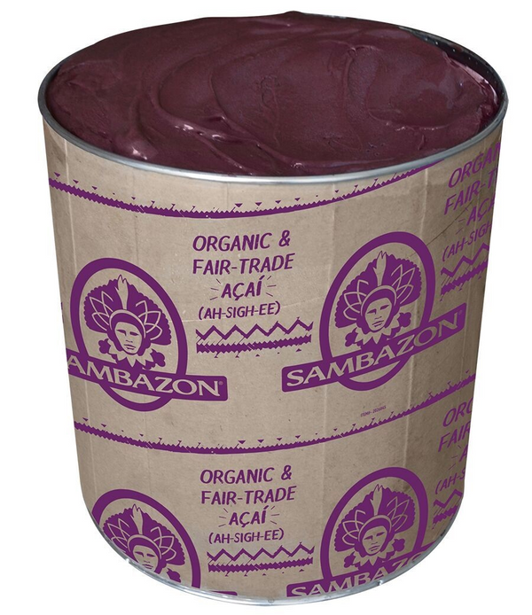Sambazon Scoopable Organic Acai Berry Sorbet Tub 3 Gallon - 1 Per Case.