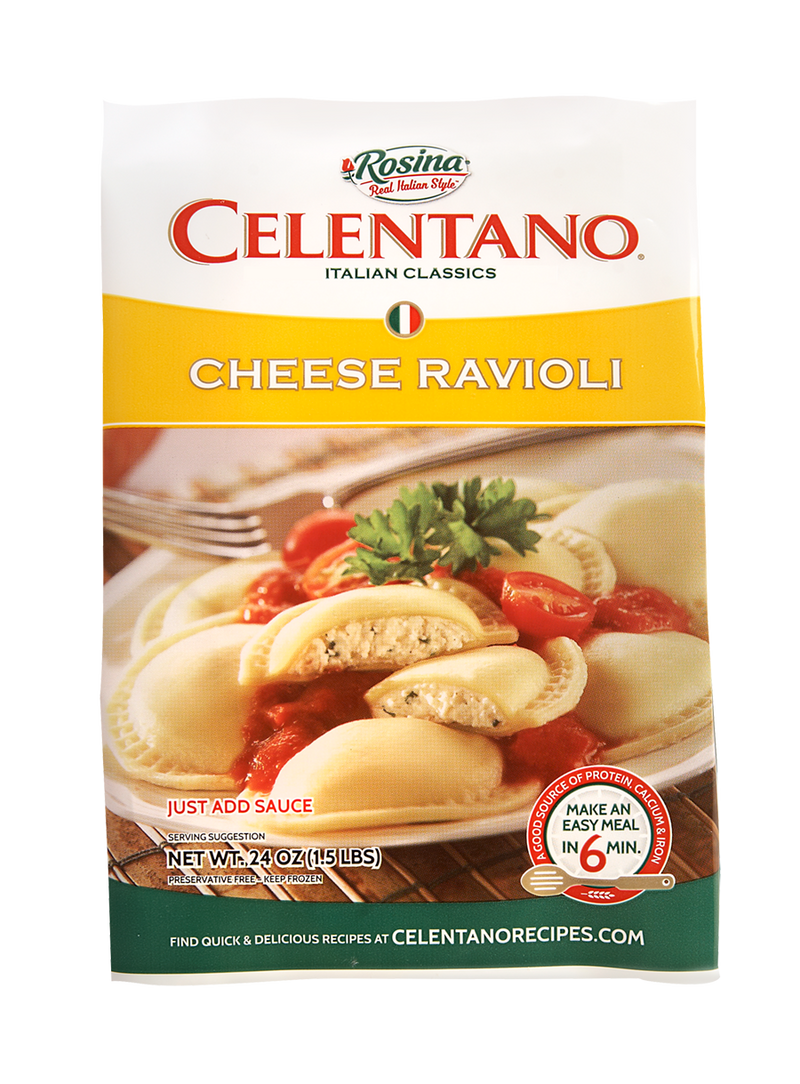 Pre Cooked Cheese Ravioli Large Round 24 Ounce Size - 12 Per Case.