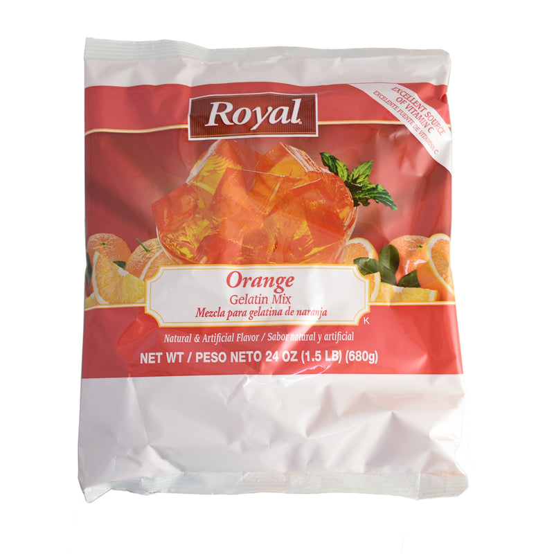 Royal Orange Gelatin Mix 24 Ounce Size - 6 Per Case.