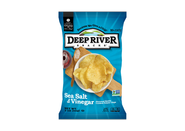 Deep River Snacks Kettle Potato Chip Salt & vinegar 2 Ounce Size - 24 Per Case.