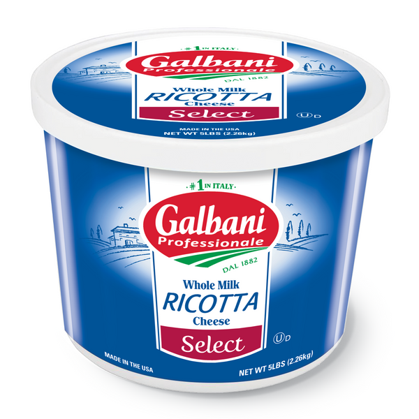 Galbani Whole Milk Select Ricotta Cheese 5 Pound Each - 4 Per Case.