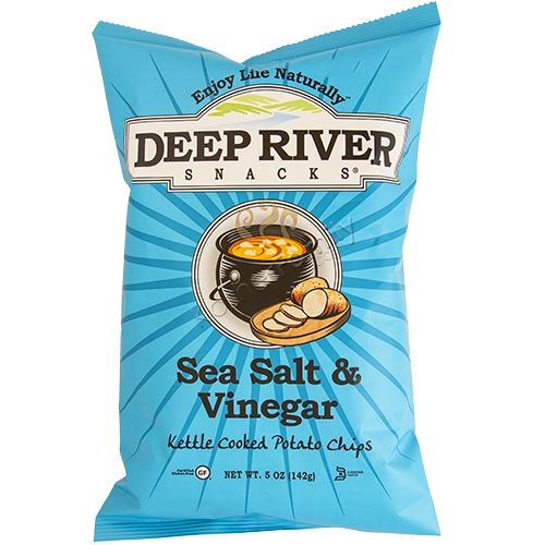 Deep River Snacks Kettle Potato Chip Salt & vinegar 5 Ounce Size - 12 Per Case.