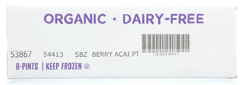 Sambazon Original Organic Acai Berry Sorbet, Pint, 16 Fluid Ounce - 8 Per Case.