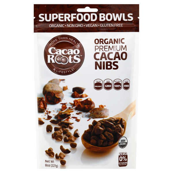 Cacao Roots Cacao Nibs Organic Premium 8 Ounce Size - 6 Per Case.