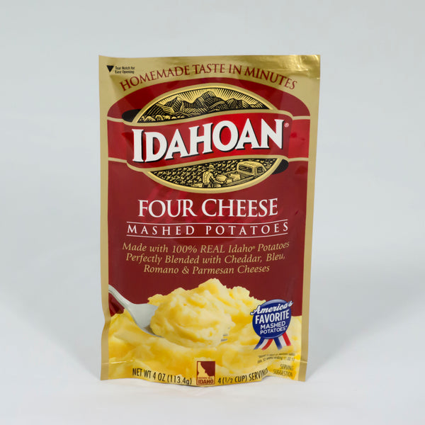 Idahoan Foods Four Cheese Mashed Potatoes Pouch 4 Ounce Size - 12 Per Case.