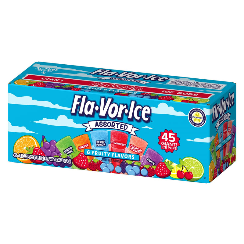 Flavor Ice Freezer Bar 5.5 Ounce Size - 45 Per Case.