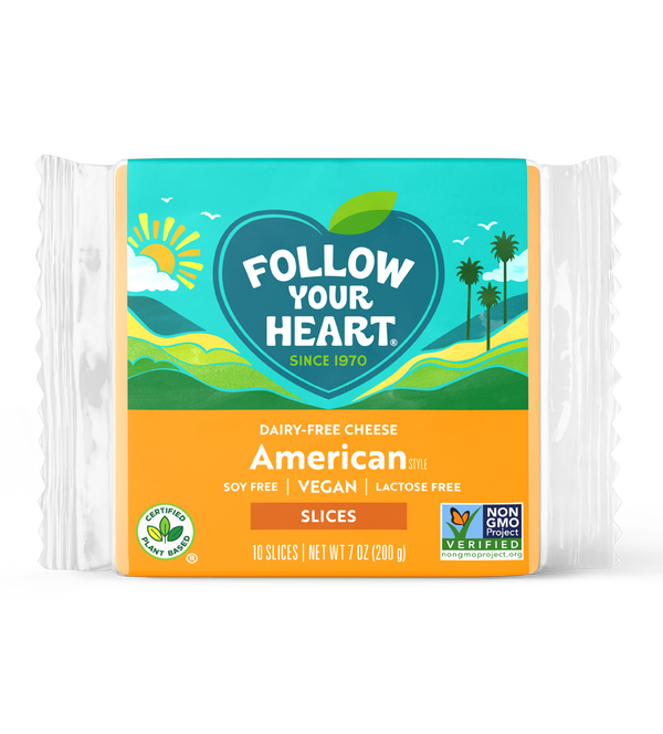 Follow Your Heart Follow Your Heart Vegan American Cheese Slices 7 Ounce Size - 12 Per Case.