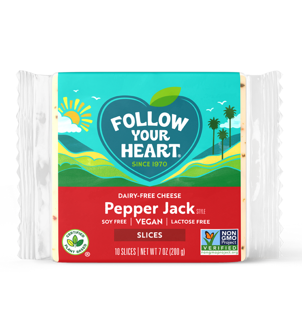 Pepper Jack Vegan Slices Vegan Cheese 7 Ounce Size - 12 Per Case.