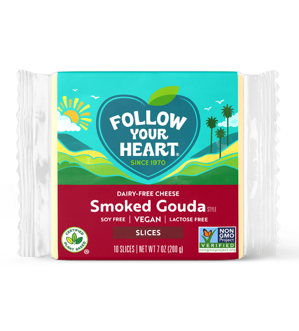 Smoked Gouda Slices Vegan Cheese 7 Ounce Size - 12 Per Case.