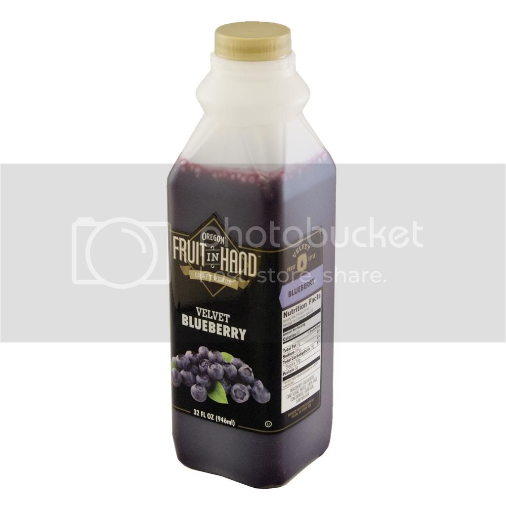 Oregon Fruit Products Fruit In Hand Blueberry Velvet Craft Fruit Puree 32 Fluid Ounce - 6 Per Case.