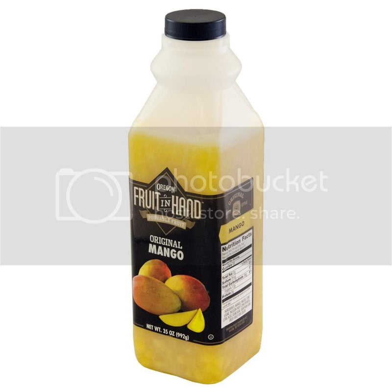 Oregon Fruit Products Fruit In Hand Mango Passionfruit Pourable Fruit Puree 35 Ounce Size - 6 Per Case.