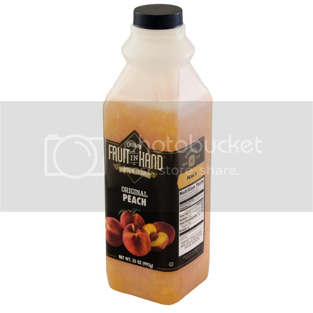 Oregon Fruit Products Fruit In Hand Original Peach Pourable Fruit 35 Ounce Size - 6 Per Case.